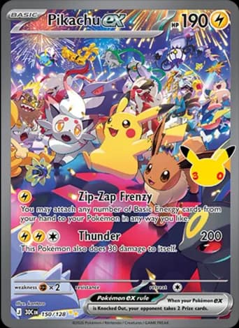 Pikachu ex Pokémon card #150