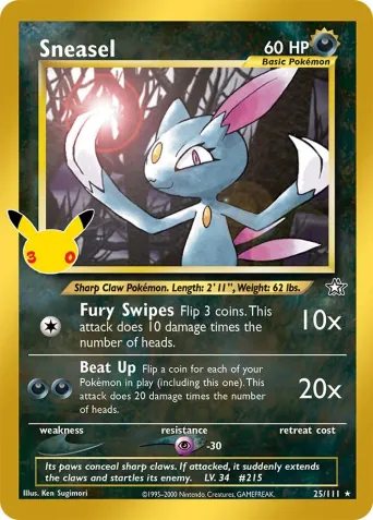 Sneasel Pokémon card #25