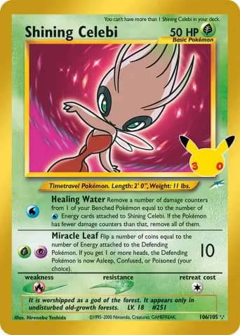 Shining Celebi Pokémon card #106
