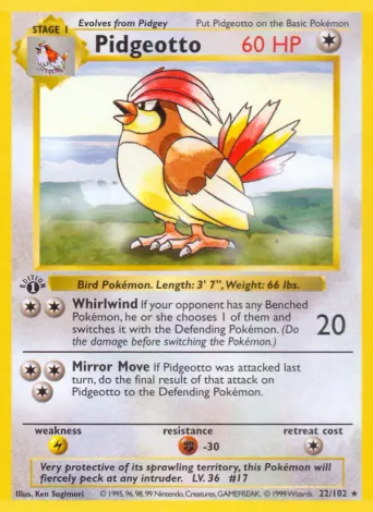 Pidgeotto Pokémon card #22