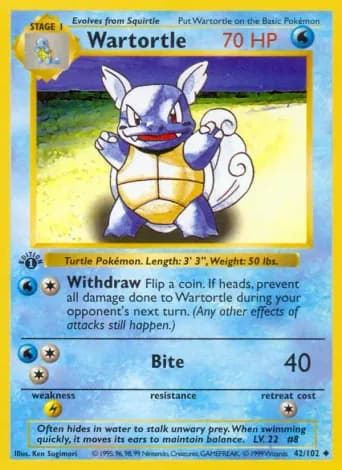 Wartortle Pokémon card #42