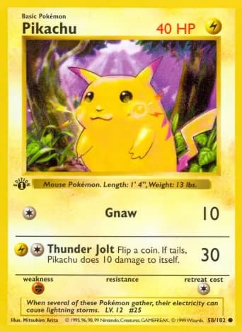 Pikachu Pokémon card #58