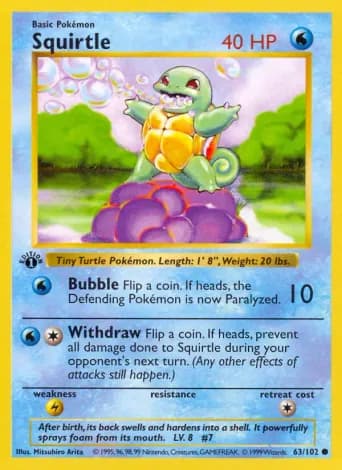Squirtle Pokémon card #63