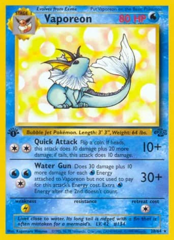 Vaporeon Pokémon card #28