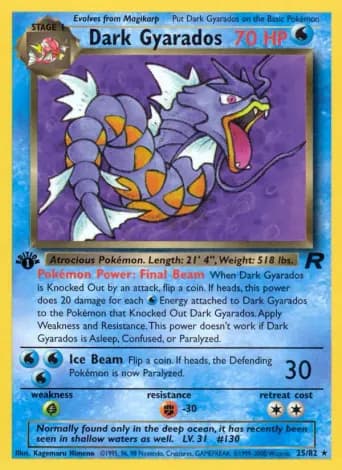 Dark Gyarados Pokémon card #25