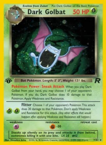Dark Golbat Pokémon card #7