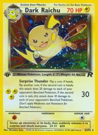 Dark Raichu Pokémon card #83