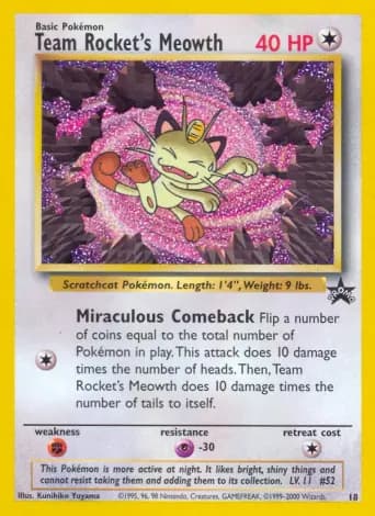 Team Rocket's Meowth Pokémon card #18