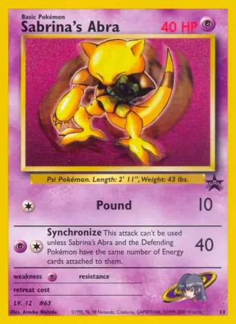 Sabrina's Abra Pokémon card #19