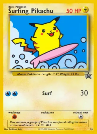 Surfing Pikachu Pokémon card #28