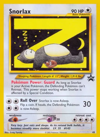 Snorlax Pokémon card #49