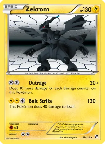 Zekrom Pokémon card #47