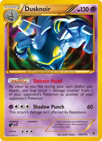 Dusknoir Pokémon card #104