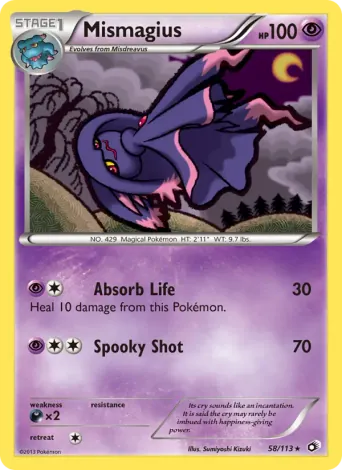 Mismagius Pokémon card #58