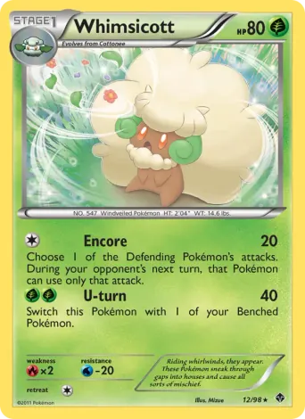 Whimsicott Pokémon card #12
