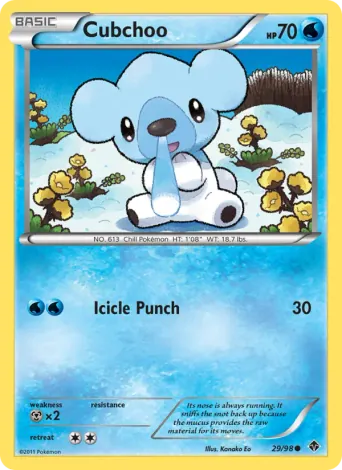 Cubchoo Pokémon card #29