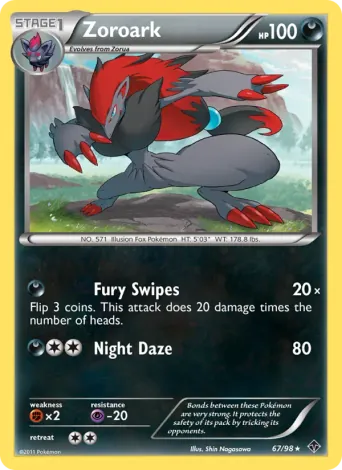 Zoroark Pokémon card #67