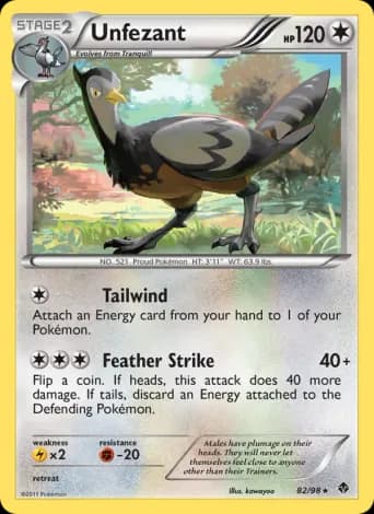 Unfezant Pokémon card #82
