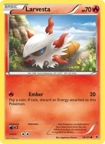 Larvesta Pokémon card #19