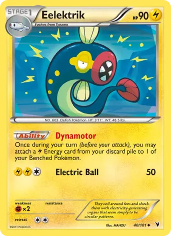 Eelektrik Pokémon card #40