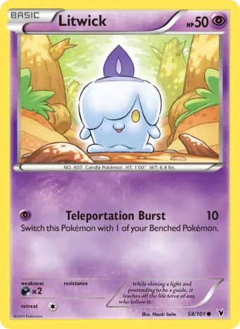 Litwick Pokémon card #58