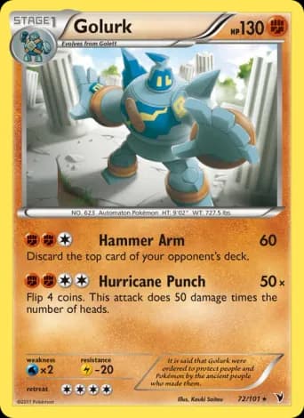 Golurk Pokémon card #72