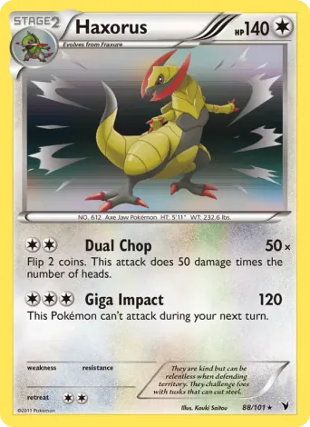 Haxorus Pokémon card #88