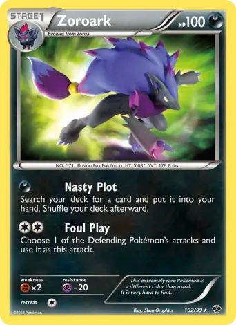 Zoroark Pokémon card #102