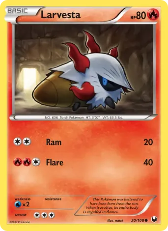 Larvesta Pokémon card #20