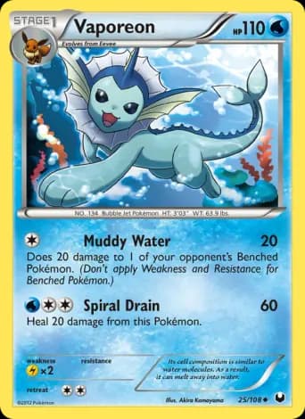 Vaporeon Pokémon card #25