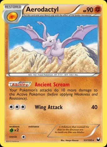 Aerodactyl Pokémon card #53
