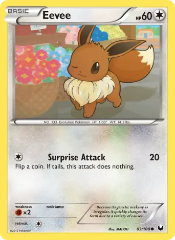 Eevee Pokémon card #83