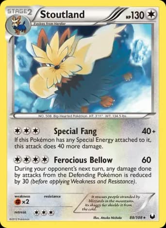 Stoutland Pokémon card #88