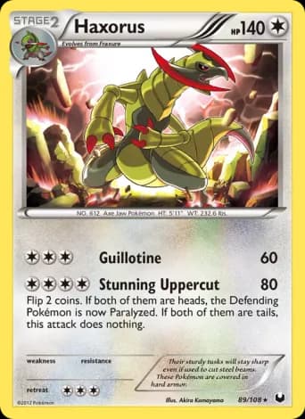 Haxorus Pokémon card #89