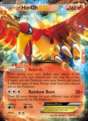 Ho-Oh-EX Pokémon card #22