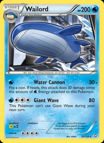 Wailord Pokémon card #26