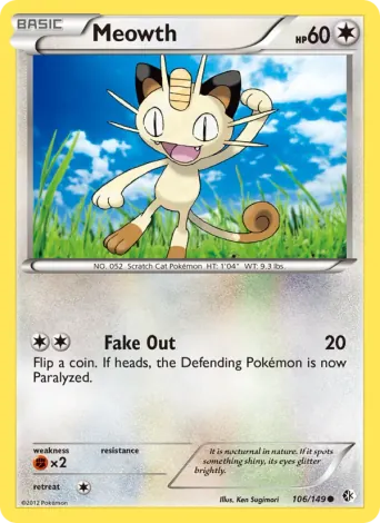 Meowth Pokémon card #106