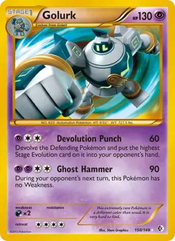 Golurk Pokémon card #150