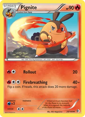 Pignite Pokémon card #25