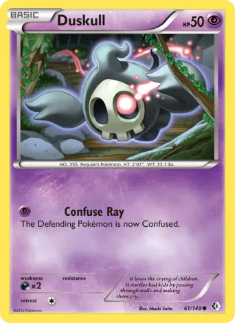 Duskull Pokémon card #61