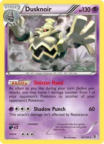 Dusknoir Pokémon card #63