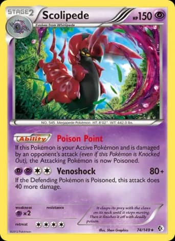 Scolipede Pokémon card #74
