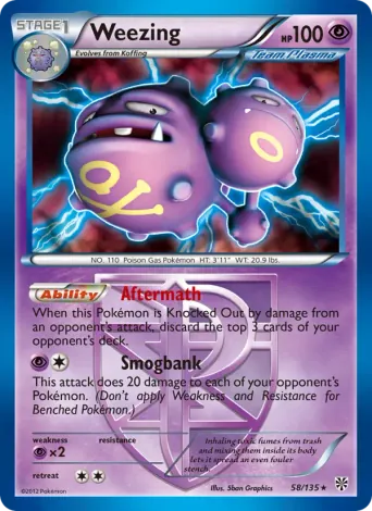 Weezing Pokémon card #58