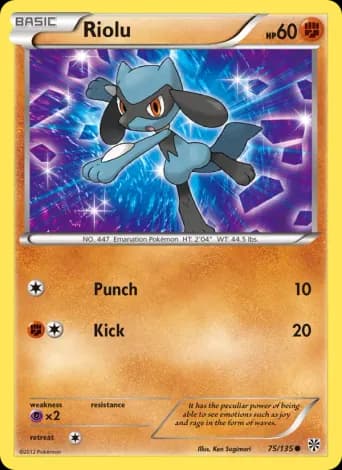 Riolu Pokémon card #75