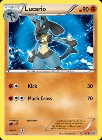 Lucario Pokémon card #77