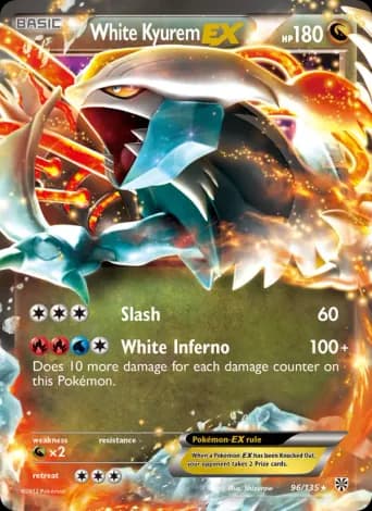 White Kyurem-EX Pokémon card #96