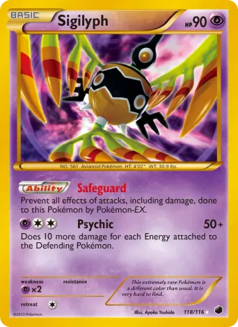 Sigilyph Pokémon card #118