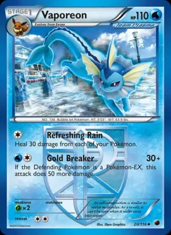Vaporeon Pokémon card #20