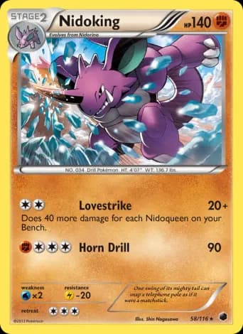 Nidoking Pokémon card #58