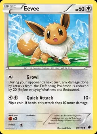 Eevee Pokémon card #89